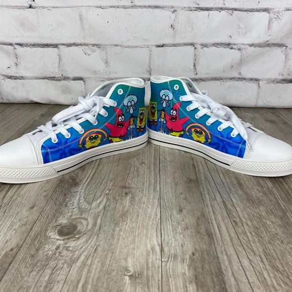 SpongeBob SquarePants Airbrush Look High Top Skater Sneakers - Picture 5 of 8